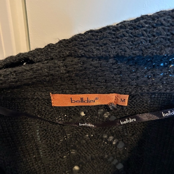 Vintage charcoal, gray cardigan, bohemian - Picture 4 of 4